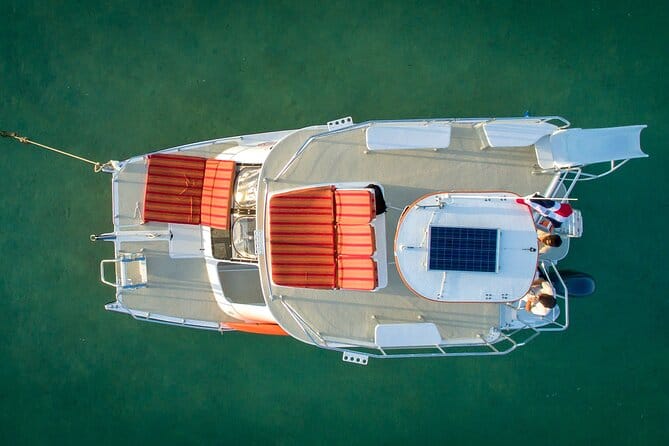 happy fish catamarans - aerial view of boat